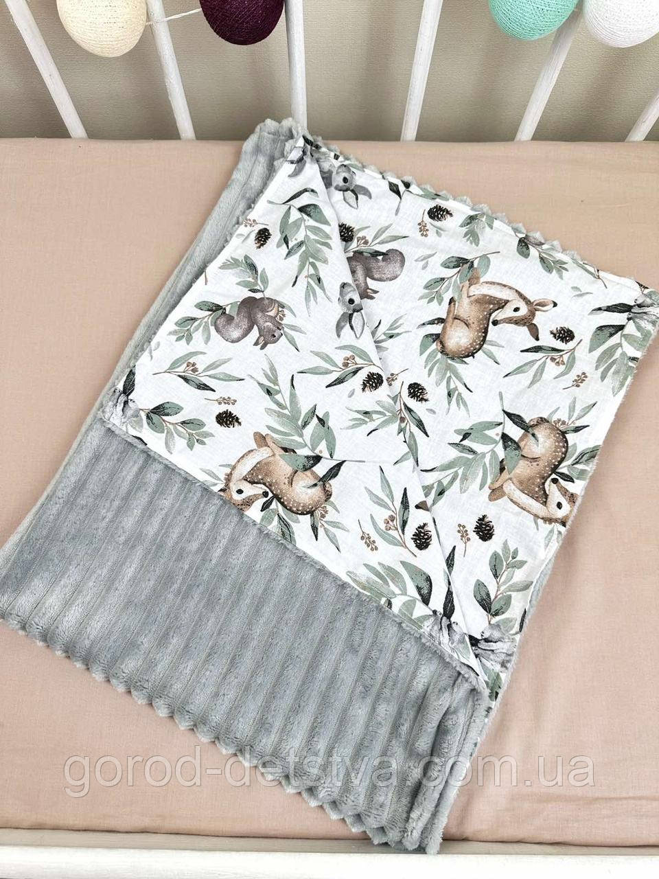 Дитячий плюшевий плед для новонародженого літній весняний осінній пледик в пологовий будинок плед в коляску, фото 1