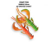 Съедобная силиконовая приманка Crazy Fish Nimble 2" 50-50-5d-6-F кальмар, активный рак для ловли окуня