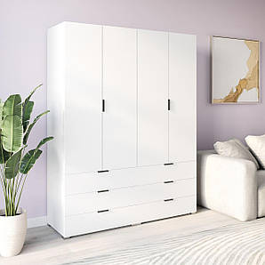 Шафа на 4 двері з шухлядами та штангами