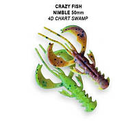 Съедобная силиконовая приманка Crazy Fish Nimble 2" 50-50-4d-6-F кальмар, активный рак для ловли окуня