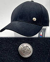 Бейсболка кепка шестиклинка однотонна 56-59 на металевій застібці та металевим значком, Чорна
