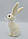 Великодня фігура кролик з бантом флок білий H19.5см, фото 3