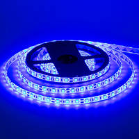 Світлодіодна LED стрічка з клейкою основою 10мм 14,4 Вт/м 60 LED/м IP20 МТК-300B5050-14,4W-12 синій (5м)