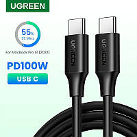 Кабель Type-C 100W UGREEN US562 USB-C to USB-C PD QC 4.0/3.0 быстрая зарядка MacBook Pro, Samsung 0.5m 15175