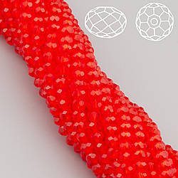 Намистини Swarovski огранювання рондель 3х2,5 мм Ø 0,8 мм 38 см (+-160 шт.) Червоногарячий прозорий