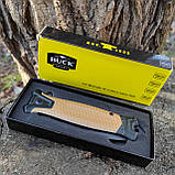 Ніж інерційний Buck Strongarm фліппер, склобій, зручний лайнер, пустеля, da148, фото 5