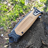 Ніж інерційний Buck Strongarm фліппер, склобій, зручний лайнер, пустеля, da148, фото 7