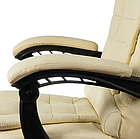 Комп'ютерне офісне крісло з еко шкіри Malatec 16225 кремовий, фото 7