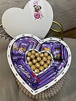 Сладкий подарочный бокс для девушки с конфетками набор в форме сердца для жены, мамы, ребенка SSbox-70