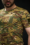 Чоловіча тактична футболка камуфляж мультикам для повсякденного носіння для військовослужбовців, фото 4