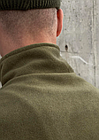 Чоловіча армійська тепла флісова кофта, Тактична флісова кофта зсу кольору хакі, фото 6
