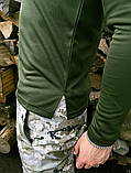 Стильний тактичний чоловічий лонгслів поло з довгим рукавом для хакі, фото 9