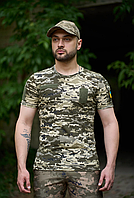 Літня якісна чоловіча футболка піксель для повсякденного носіння з липучками