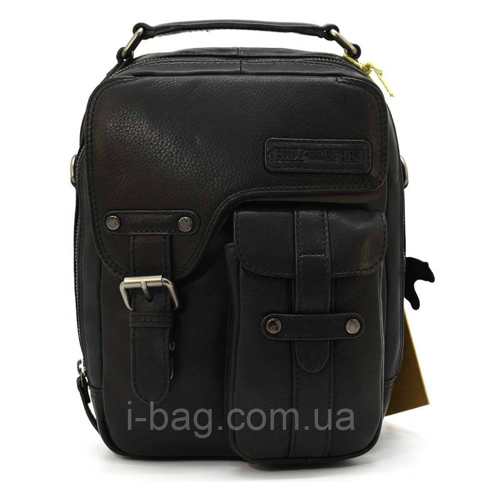 Фірмова чоловіча сумка крос-боді, колір чорний, Hill & Burry HB3060A