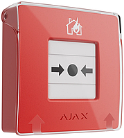 Бездротова настінна кнопка для активації пожежної тривоги Ajax ManualCallPoint (Red) SL-1