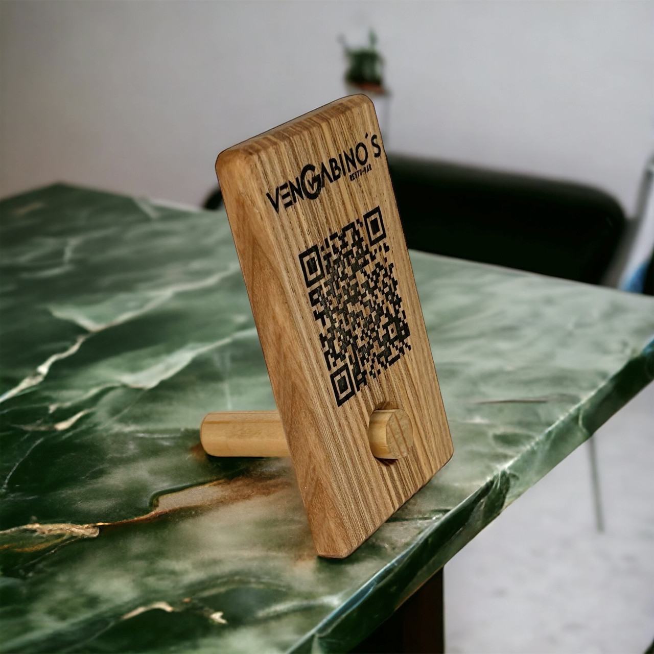 Підставка для меню - qr кода на стіл в ресторан кафе бар паб з лого закладу 10х6 см Контакт