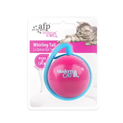 Інтерактивна іграшка для котів м'ячик з хвостиком, що крутиться, AFP 2082, 8 x 8 x 42 см