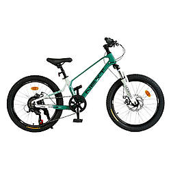 Велосипед спортивний дитячий зріст 120-140 см 20 дюймів CORSO Next Зелений