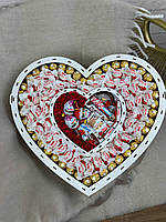 Сладкий подарочный бокс для девушки с конфетками набор в форме сердца киндер для жены, мамы, ребенка SSbox-109