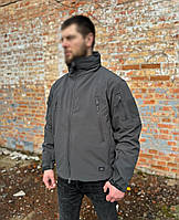 Куртка демисезонная Helikon Gunfighter Softshell Grey,тактическая серая легкая софтшелл куртка с капюшоном