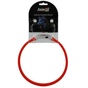 Animall USB Led Flashing Collar нашийник для собак з підзарядкою USB, червоний/зірки 40 см, S