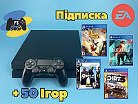 Playstation 4 Fat CUH-12xx 500 Gb, Подписка EA Play(12 месяцев), + 50 игр, (Матовая)