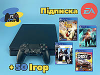 Playstation 4 Slim 500 Gb, Підписка EA Play(12 місяців), + 50 Ігор