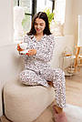 Піжама МУСЛІН жіноча штани+сорочка СЕРЦЯ ФАРБИ, фото 7