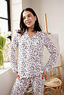 Піжама МУСЛІН жіноча штани+сорочка СЕРЦЯ ФАРБИ, фото 2