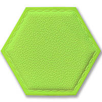 Декоративний самоклеючий шестикутник під шкіру зелений 200x230мм SW-00000742
