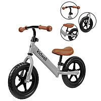 Беговел для детей от 3 лет без педалей Kidwell REBEL Grey, легкий детский велосипед для мальчиков и девочек