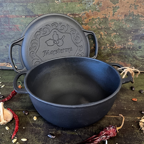 Казан чавунний Maysternya на 5л з кришкою-сковородою Т403СР, фото 1