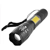 Аккумуляторный ручной фонарь COB light BL-T6-19 USB MICRO CHARGE черный с зумом