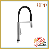 Змішувач для кухні Qtap Katuska з гнучким виливом QTKTS91103AN Brushed Nickel PVD