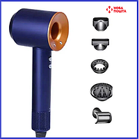 Фен стайлер для волос 5в1 Super hair dryer Fan BLUE похож на дайсон