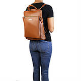 Рюкзак-сумка жіноча шкіряна (Італія) Tuscany TL141682 (Коньяк), фото 8