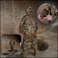Дождевик Kiborg армейский тактический для военнослужащих мультикам, мужской тактический дождевой плащ CKit