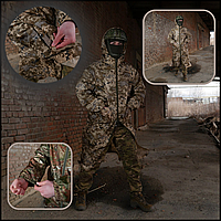 Плащ- дождевик военный тактический мужской Kiborg пиксель для зсу, дождевик мультикам армейский CKit