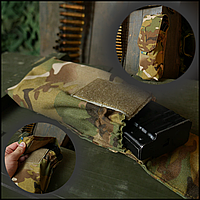 Военный закрытый подсумок double pouch kiborg multicam под два магазина, подсумки военные для хранения CKit