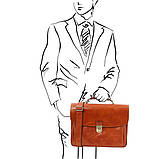 Шкіряний чоловічий портфель мультифункціональний Alessandria Tuscany TL142067 (Чорний), фото 2