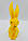 Великодня фігура кролик з бантом флок жовтий H23.5см, фото 5
