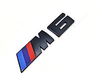 Надпись BMW M6 5,5см Эмблема багажника Черный Матовый