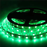 Світлодіодна LED стрічка з клейкою основою 10мм 14,4 Вт/м 60 LED/м IP65 МТК-300G-F-5050-14,4W-12 зелений (5м)