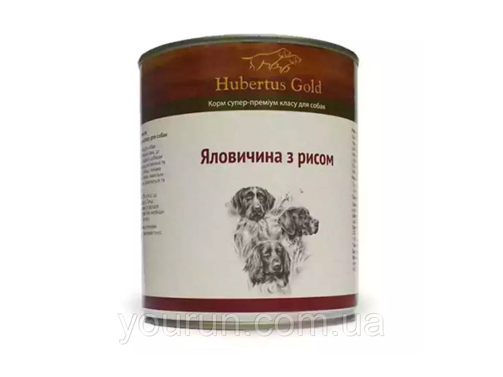 Hubertus Gold (Хубертус Голд) - Консервований корм для собак (яловичина рис) 800 гр, фото 1