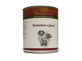 Hubertus Gold (Хубертус Голд) - Консервований корм для собак (яловичина рис) 800 гр