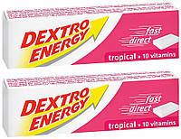 Енергетичні таблетки з декстрозою Dextro Energy Sticks Tropical 2x47г + 10 витаминів , Тропічні фрукти