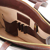 PALERMO — Жіночий портфель на 3 відділення зі шкіри Tuscany Leather TL141343 (Чорний), фото 3