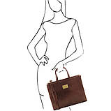 PALERMO — Жіночий портфель на 3 відділення зі шкіри Tuscany Leather TL141343 (Червоний), фото 3
