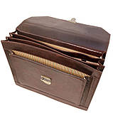 Шкіряний портфель на 3 відділення від Tuscany TL141732 Cremona (Темно-коричневий), фото 6