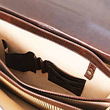 Шкіряний портфель на 3 відділення від Tuscany TL141732 Cremona (Темно-коричневий), фото 7